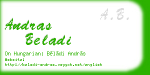 andras beladi business card