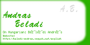 andras beladi business card